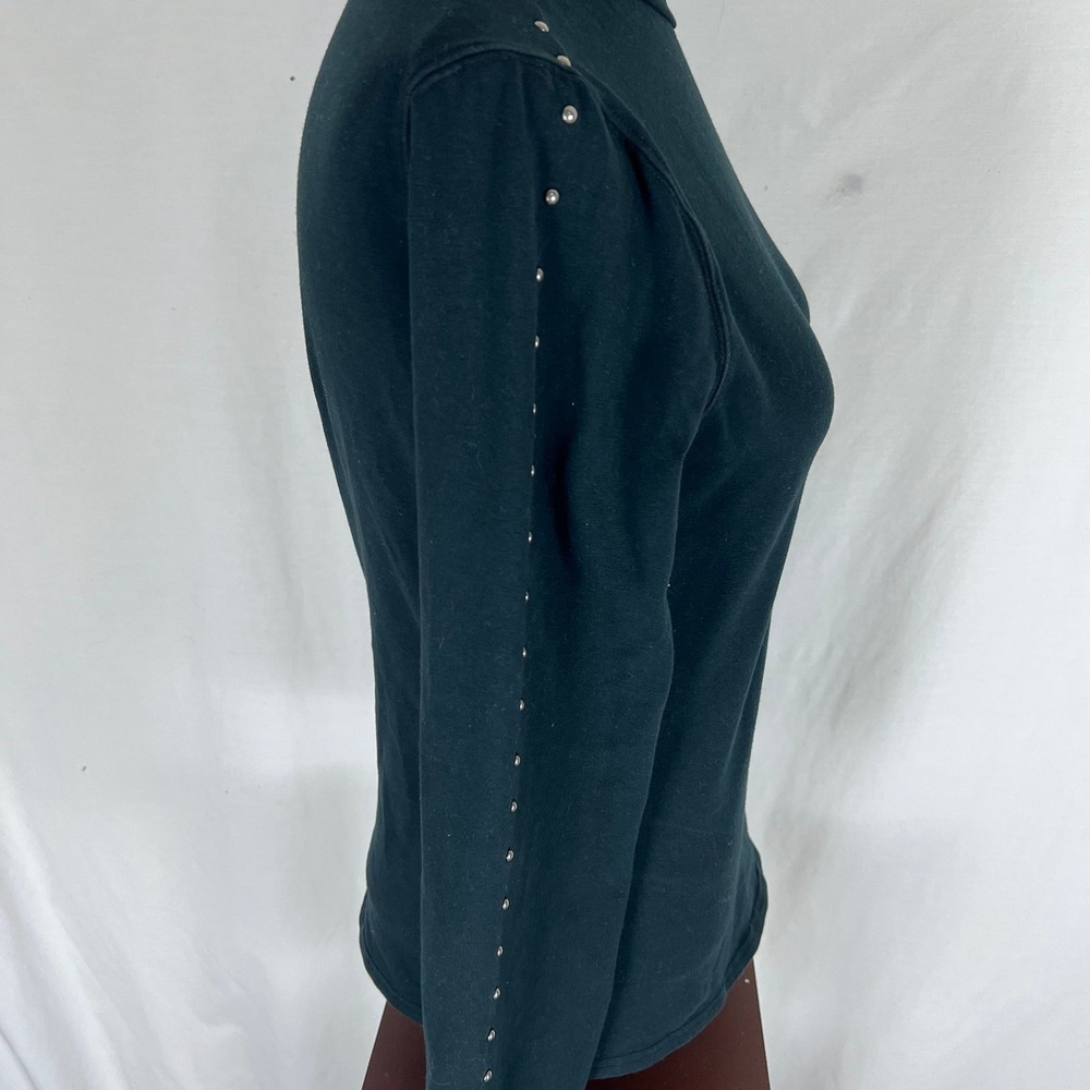 Harley Davidson Sz Med Studded Turtleneck Embroidered Cycle Queen top - Picture 5 of 9